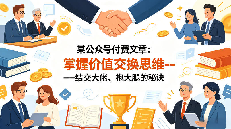 某公众号付费文章：掌握价值交换思维—-结交大佬、抱大腿的秘诀——生财有道创业项目网-生财有道
