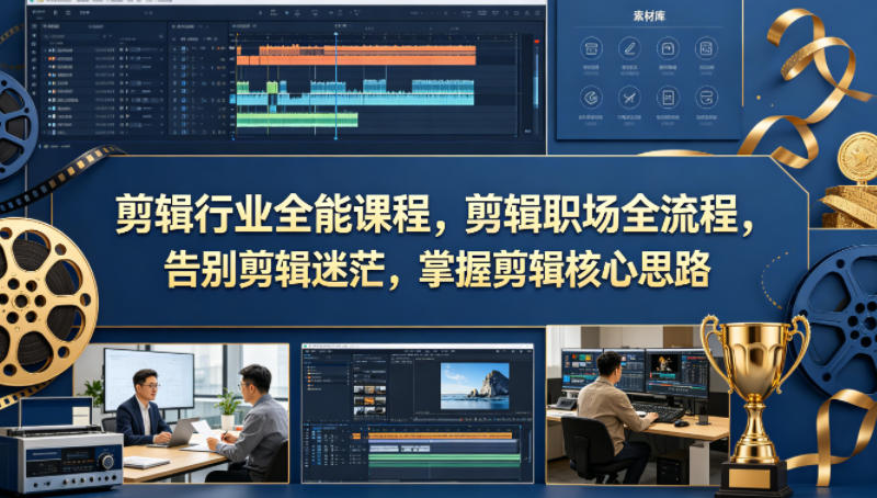 剪辑行业全能课程，剪辑职场全流程，告别剪辑迷茫，掌握剪辑核心思路——生财有道创业项目网-生财有道