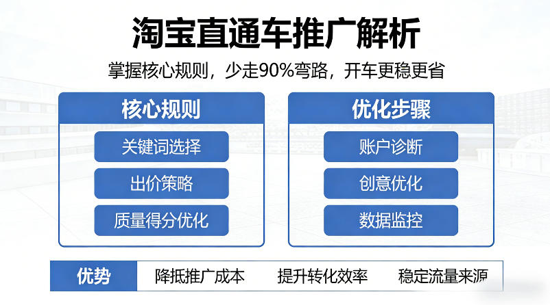 淘宝直通车推广解析，掌握核心规则，少走90%弯路，开车更稳更省——生财有道创业项目网-生财有道