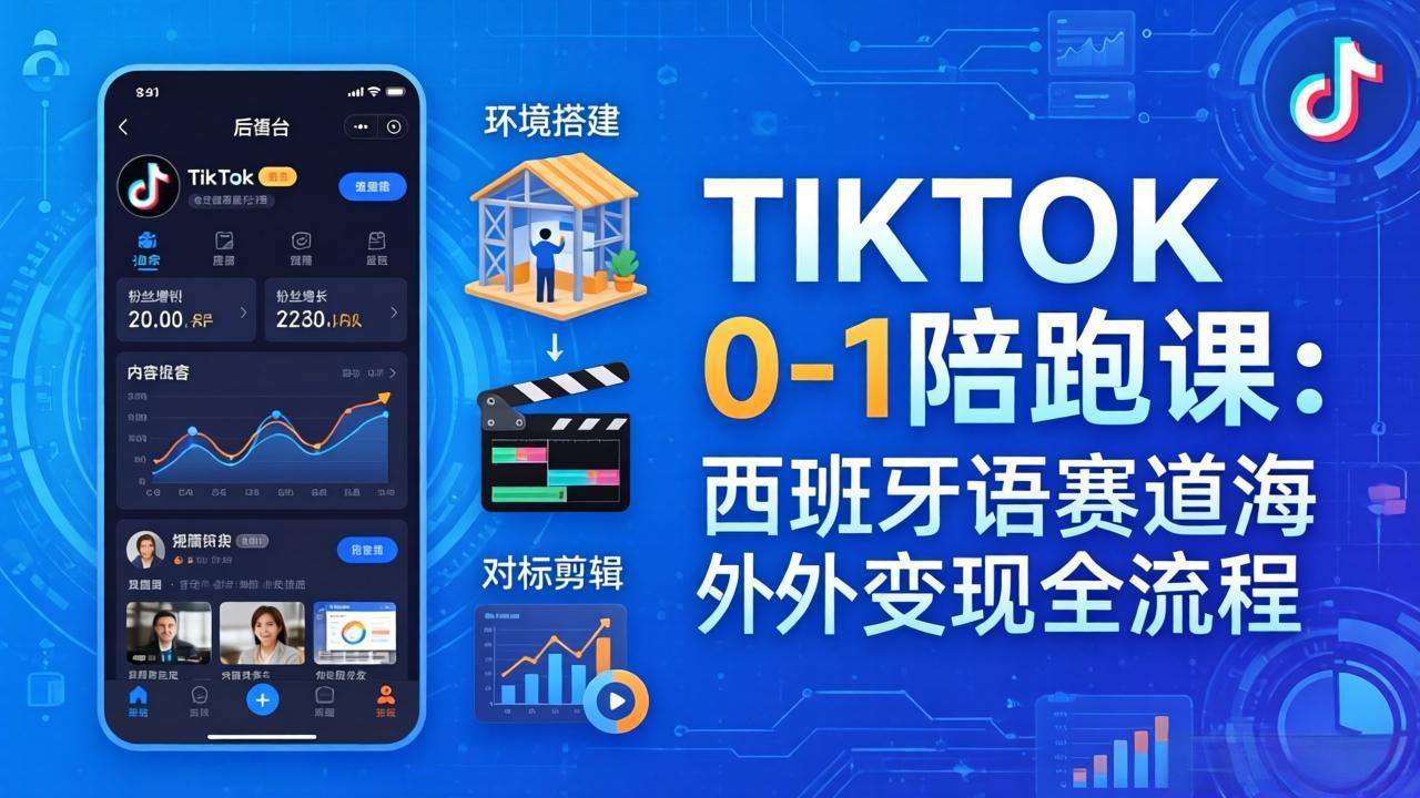 （17908期）TIKTOK 0-1 陪跑课：从环境搭建到刷对标剪辑，西班牙语赛道海外变现全流程_生财有道创业项目网-生财有道