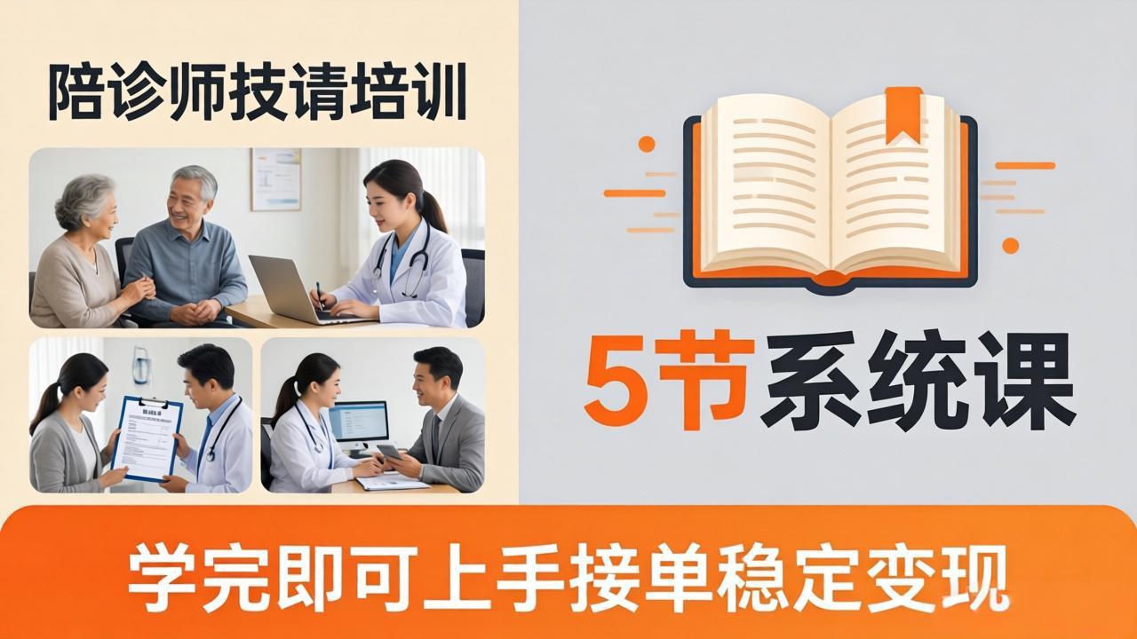 （18116期）想做陪诊师不知从何下手？5节系统课教你掌握核心技能，学完即可上手接单稳定变现_生财有道创业项目网-生财有道