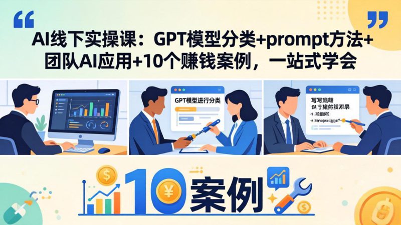 (18017期)AI线下实操课:GPT模型分类+prompt方法+团队AI应用+10个赚钱案例,一站式学会_生财有道创业项目网-生财有道