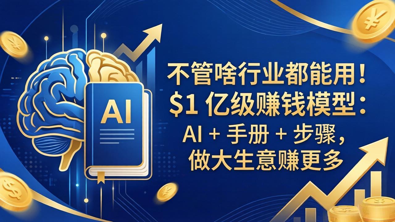 （18055期）不管啥行业都能用！$1 亿级赚钱模型：AI + 手册 + 步骤，做大生意赚更多_生财有道创业项目网-生财有道