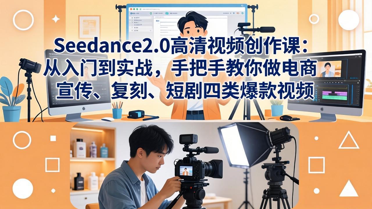(18019期)Seedance2.0高清视频创作课:从入门到实战,手把手教你做电商、宣传、复刻、短剧四类爆款视频_生财有道创业项目网-生财有道