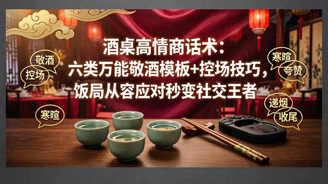 （18020期）付费文章：酒桌高情商话术：六类万能敬酒模板+控场技巧，饭局从容应对秒变社交王者_生财有道创业项目网-生财有道
