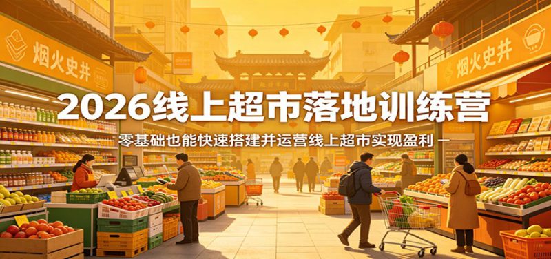2026线上超市落地训练营，零基础也能快速搭建并运营线上超市实现盈利_生财有道创业网-生财有道