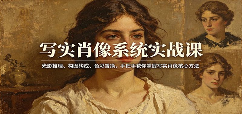 写实肖像系统实战课：光影推理、构图构成、色彩置换，手把手教你掌握写实肖像核心方法_生财有道创业网-生财有道
