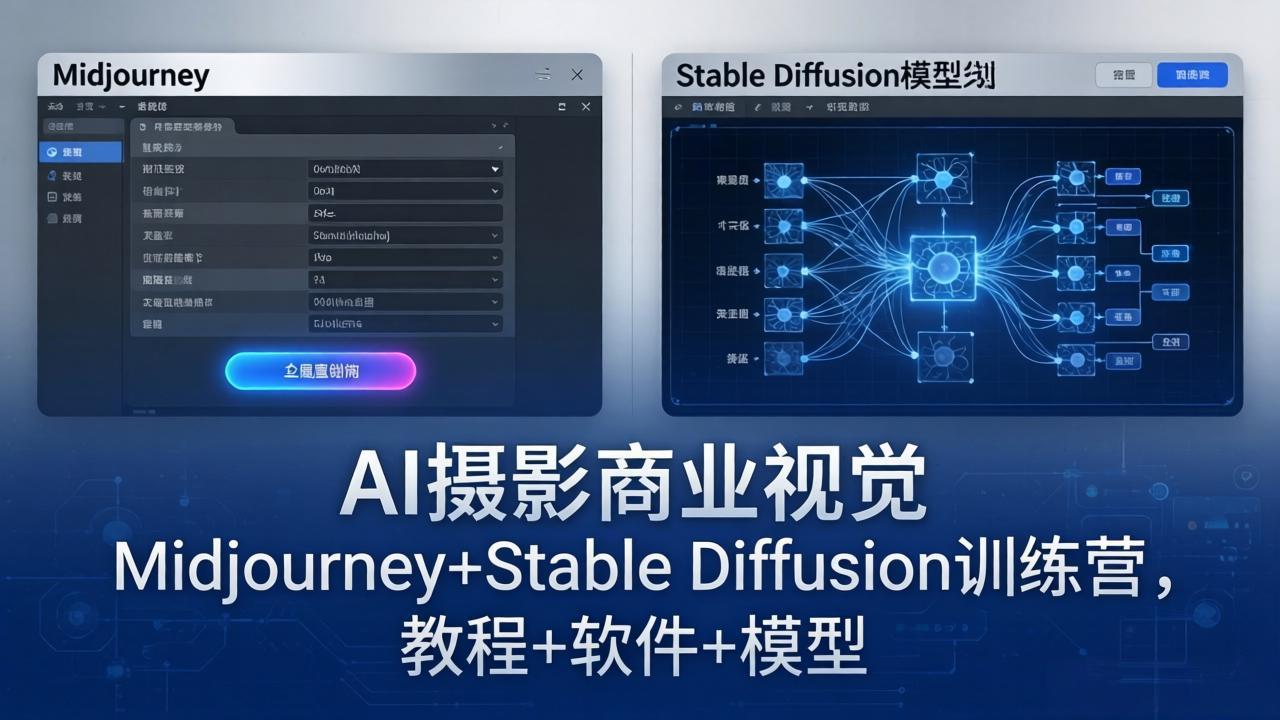 图片[1]-（18271期）AI摄影商业视觉Midjourney+Stable Diffusion训练营，教程+软件+模型_生财有道创业项目网-生财有道