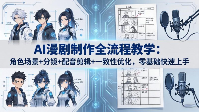 （18090期）AI漫剧制作全流程教学：角色场景+分镜+配音剪辑+一致性优化，零基础快速上手_生财有道创业项目网-生财有道