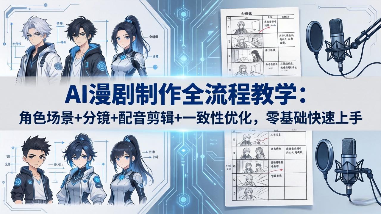 （18090期）AI漫剧制作全流程教学：角色场景+分镜+配音剪辑+一致性优化，零基础快速上手_生财有道创业项目网-生财有道