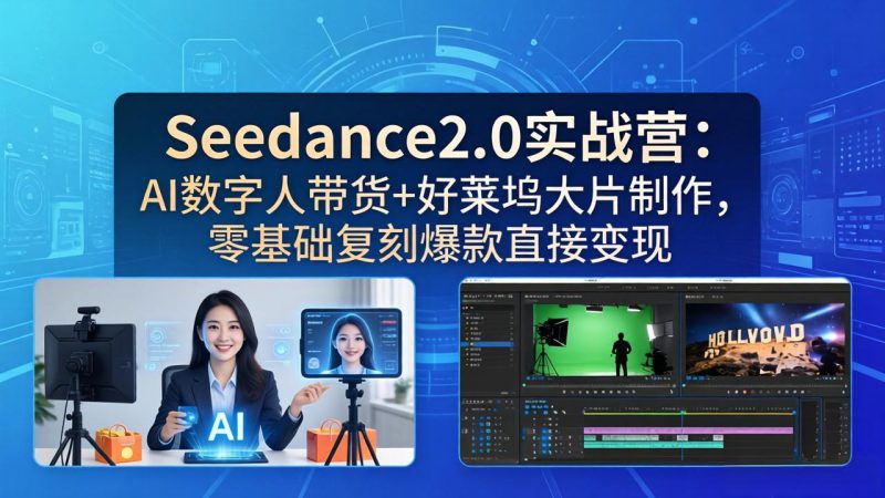 （18238期）Seedance2.0实战营：AI数字人带货+好莱坞大片制作，零基础复刻爆款直接变现_生财有道创业项目网-生财有道