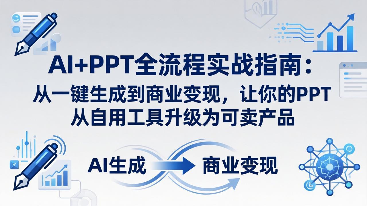 （18142期）AI+PPT全流程实战指南-更新4月21：从一键生成到商业变现，让你的PPT从自用工具升级为可卖产品_生财有道创业项目网-生财有道