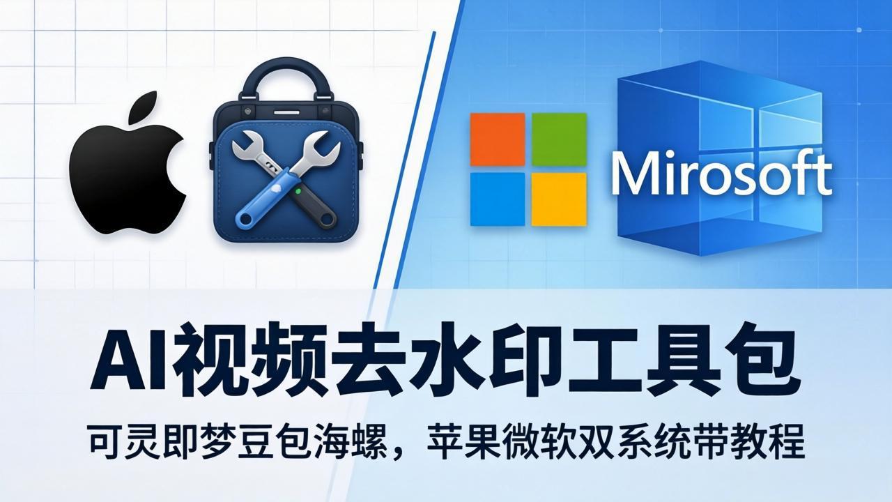 （18073期）AI视频去水印工具包：可灵即梦豆包海螺，苹果微软双系统带教程_生财有道创业项目网-生财有道