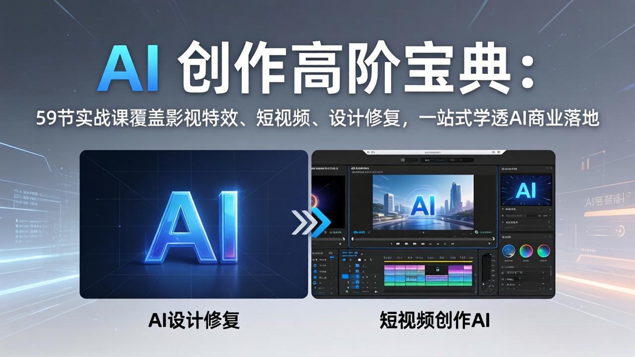 （17887期）AI 创作高阶宝典：59节实战课覆盖影视特效、短视频、设计修复，一站式学透AI商业落地_生财有道创业项目网-生财有道