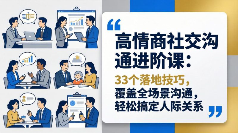 （18176期）高情商社交沟通进阶课：33个落地技巧，覆盖全场景沟通，轻松搞定人际关系_生财有道创业项目网-生财有道