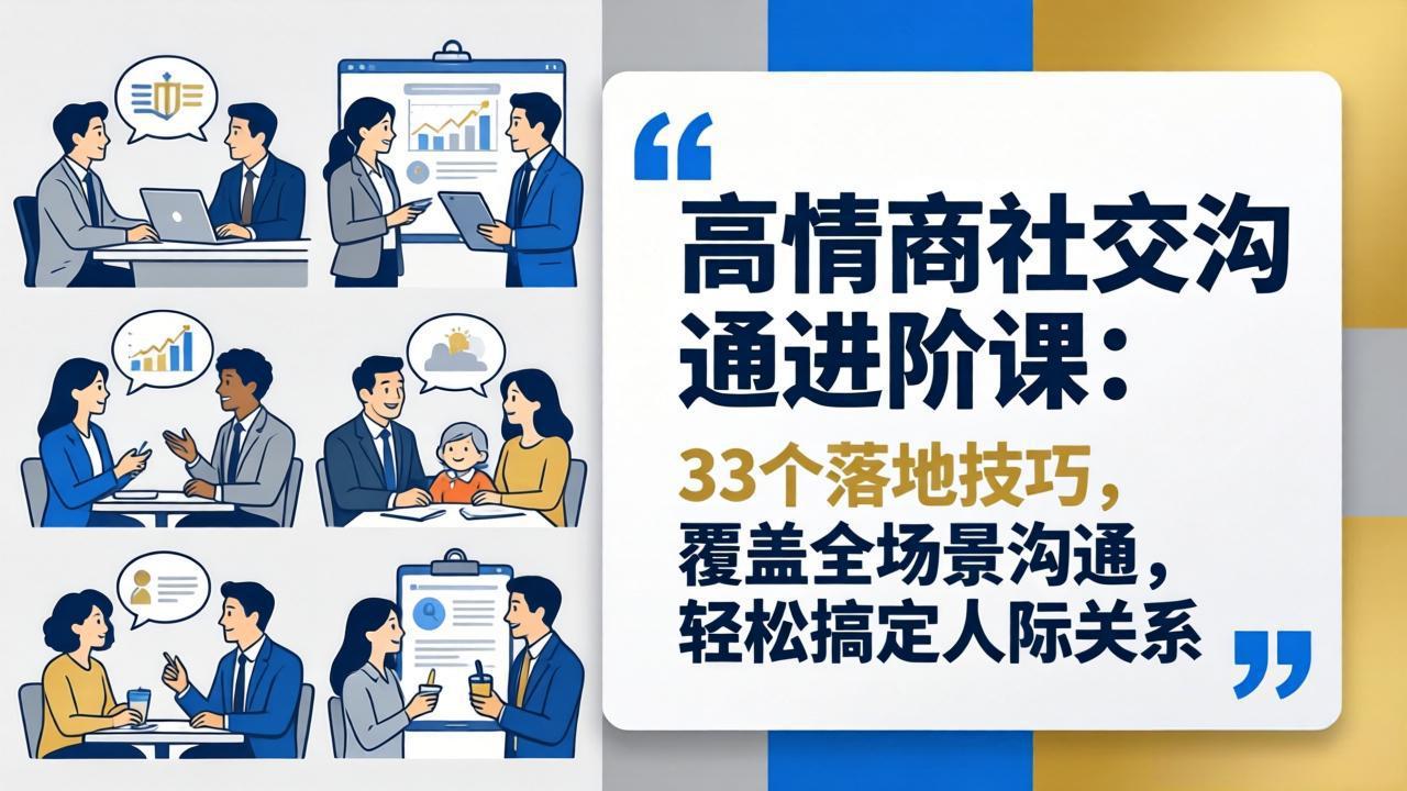 （18176期）高情商社交沟通进阶课：33个落地技巧，覆盖全场景沟通，轻松搞定人际关系_生财有道创业项目网-生财有道