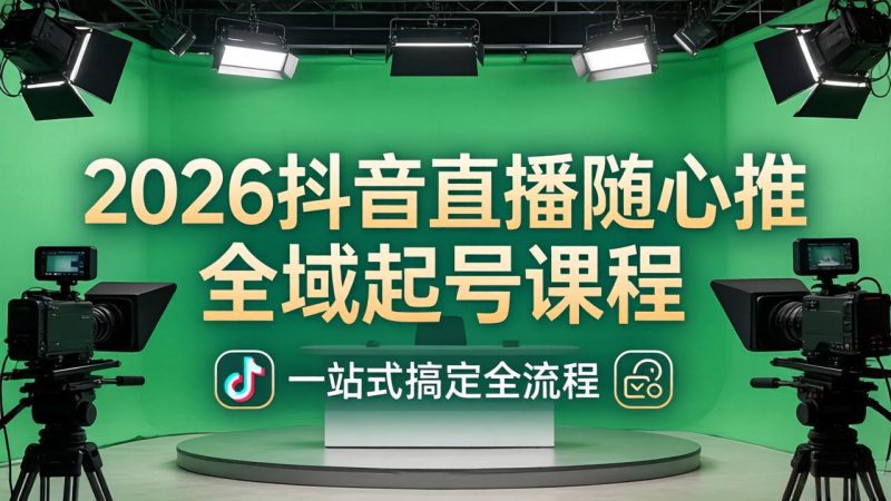 （18094期）2026抖音直播随心推全域起号课程(更新4月18)：一站式搞定直播起号、稳号、放量全流程_生财有道创业项目网-生财有道