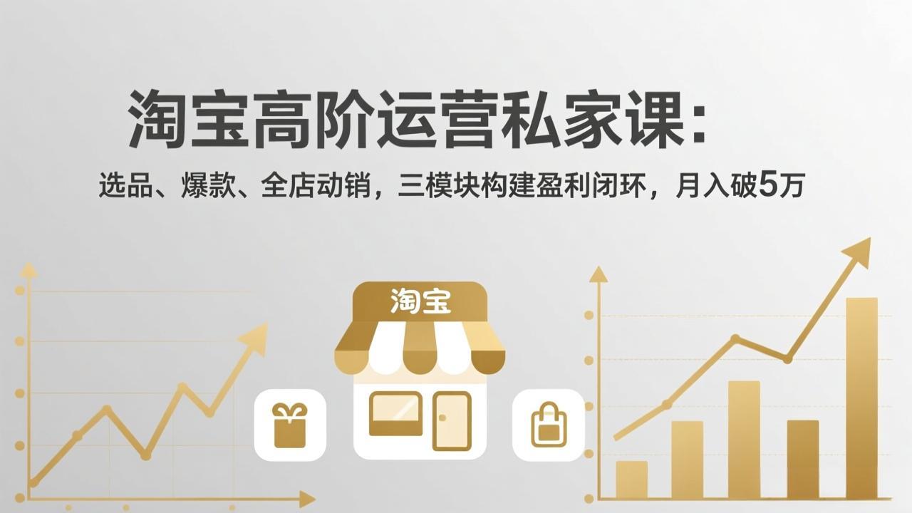 （18095期）淘宝高阶运营私家课（更新26年4月18）：选品、爆款、全店动销，三模块构建盈利闭环，月入破5万_生财有道创业项目网-生财有道