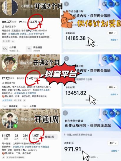 抖音17W粉丝博主亲授AI作图实战教学，0基础轻松学，可入创作者伙伴计划，接单收徒双增收——生财有道创业项目网-生财有道