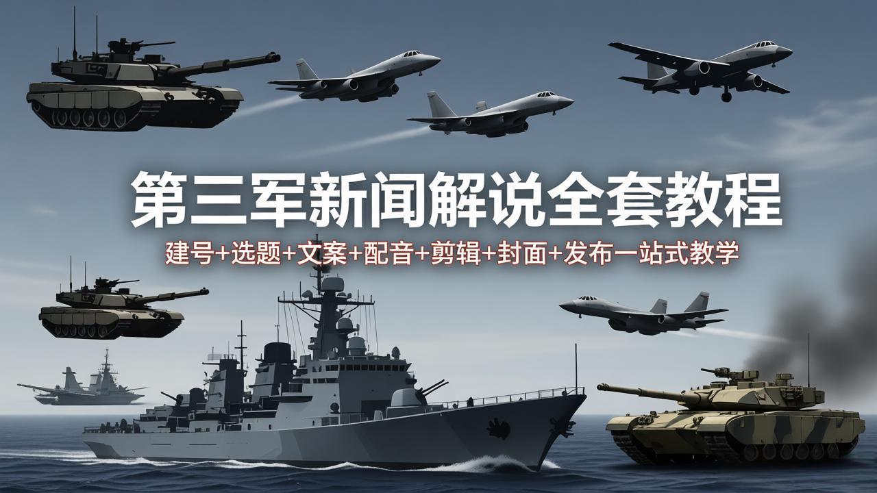 （18081期）第三军迷新闻解说全套教程：建号+选题+文案+配音+剪辑+封面+发布一站式教学_生财有道创业项目网-生财有道