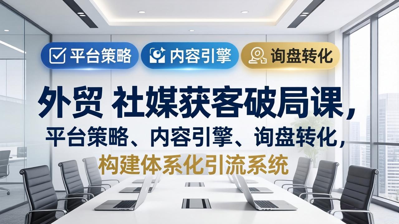 （17901期）外贸 社媒获客破局课，平台策略、内容引擎、询盘转化，构建体系化引流系统（更新26年3月）_生财有道创业项目网-生财有道