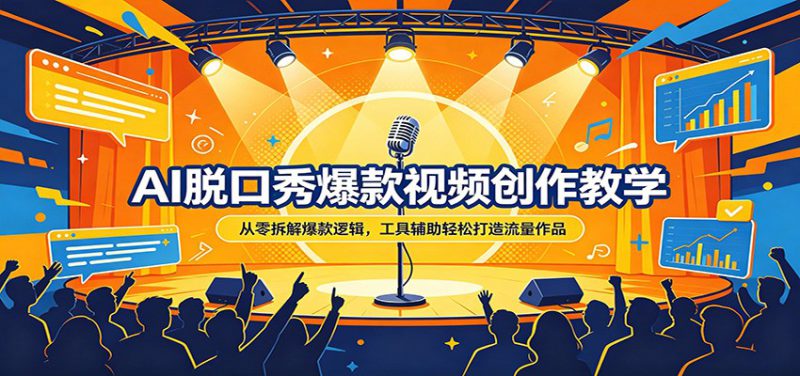 AI脱口秀爆款视频创作教学：从零拆解爆款逻辑，工具辅助轻松打造流量作品_生财有道创业网-生财有道