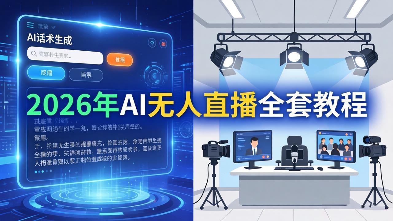 （17953期）2026年AI无人直播全套教程：OBS安装+软件配置+直播间搭建+话术生成+一键开播实操_生财有道创业项目网-生财有道