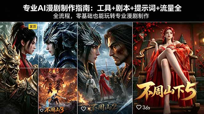 图片[1]-（18190期）专业AI漫剧制作指南：工具+剧本+提示词+流量全流程，零基础也能玩转专业漫剧制作_生财有道创业项目网-生财有道