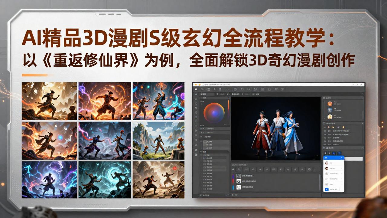 (17882期)AI精品3D漫剧S级玄幻全流程教学:以《重返修仙界》为例,全面解锁3D奇幻漫剧创作_生财有道创业项目网-生财有道