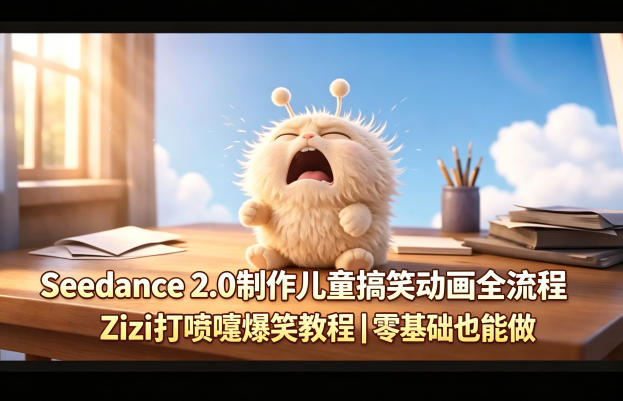 Seedance 2.0制作儿童搞笑动画全流程Zizi打喷嚏爆笑教程｜零基础也能做——生财有道创业项目网-生财有道