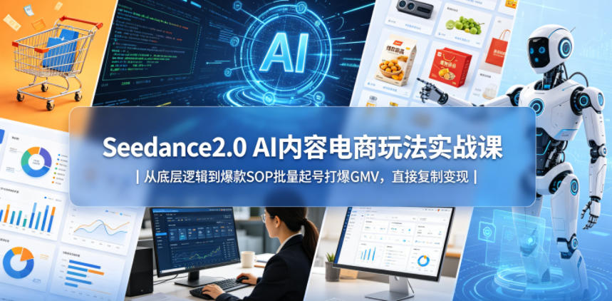 Seedance2.0 AI内容电商玩法实战课｜从底层逻辑到爆款SOP批量起号打爆GMV，直接复制变现——生财有道创业项目网-生财有道