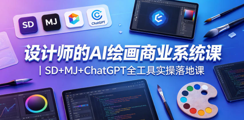 设计师的AI绘画商业系统课｜SD+MJ+ChatGPT全工具实操落地课——生财有道创业项目网-生财有道