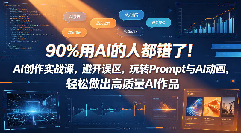 90%用AI的人都错了！AI创作实战课，避开误区，玩转Prompt与AI动画，轻松做出高质量AI作品——生财有道创业项目网-生财有道
