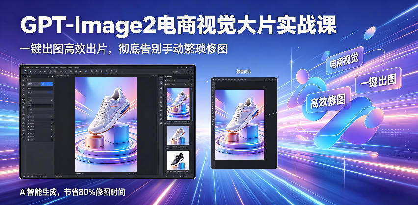 GPT-Image2电商视觉大片实战课，一键出图高效出片，彻底告别手动繁琐修图——生财有道创业项目网-生财有道