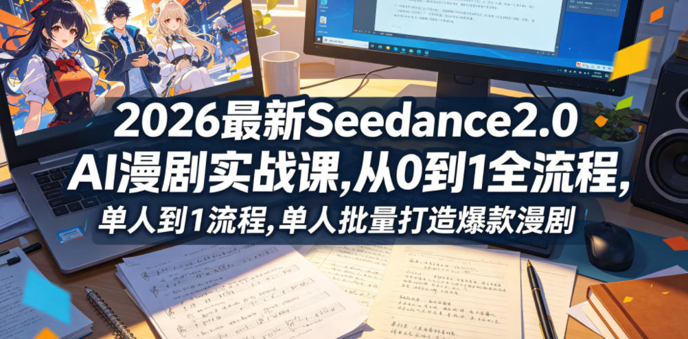 2026最新Seedance2.0 AI漫剧实战课,,从0到1全流程,单人批量打造爆款漫剧——生财有道创业项目网-生财有道