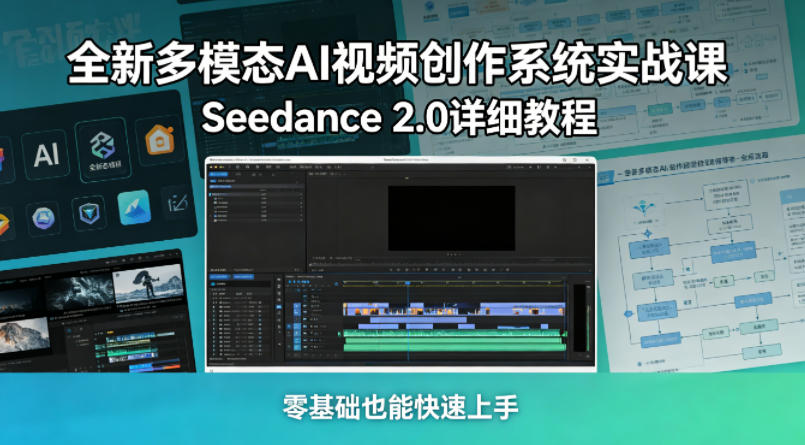 全新多模态AI视频创作系统实战课，Seedance 2.0详细教程，零基础也能快速上手——生财有道创业项目网-生财有道