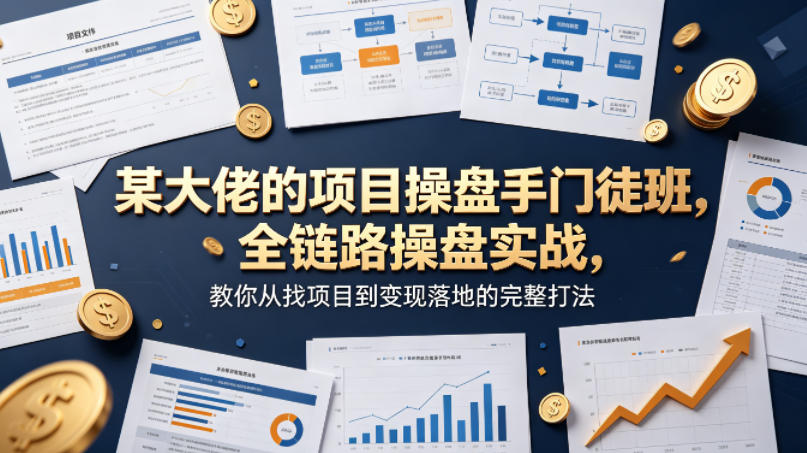 某大佬的项目操盘手门徒班，全链路操盘实战，教你从找项目到变现落地的完整打法——生财有道创业项目网-生财有道