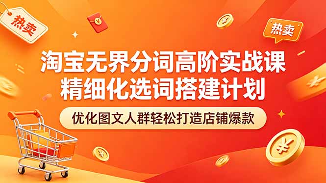 （18564期）淘宝无界分词高阶实战课 精细化选词搭建计划 优化图文人群轻松打造店铺爆款_生财有道创业项目网-生财有道