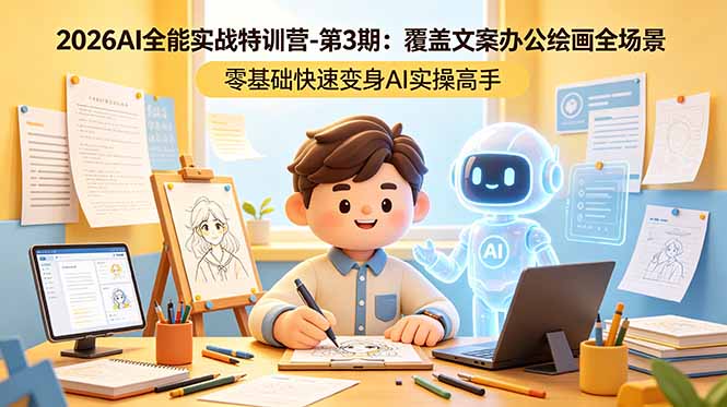 （18572期）2026AI全能实战特训营-第3期：覆盖文案办公绘画全场景 零基础快速变身AI实操高手_生财有道创业项目网-生财有道