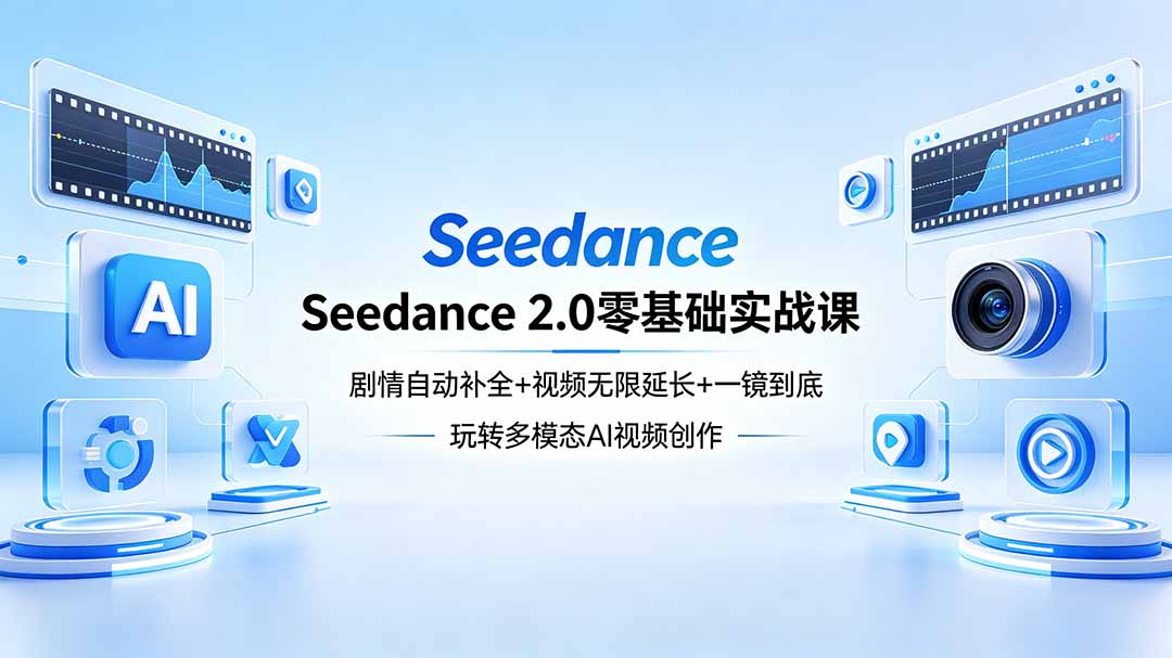图片[1]-（18312期）Seedance 2.0零基础实战课：剧情自动补全+视频无限延长+一镜到底：玩转多模态AI视频创作_生财有道创业项目网-生财有道