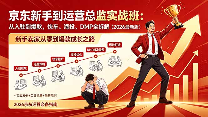 （18291期）京东新手到运营总监实战班：从入驻到爆款，快车、海投、DMP全拆解，2026最新版_生财有道创业项目网-生财有道