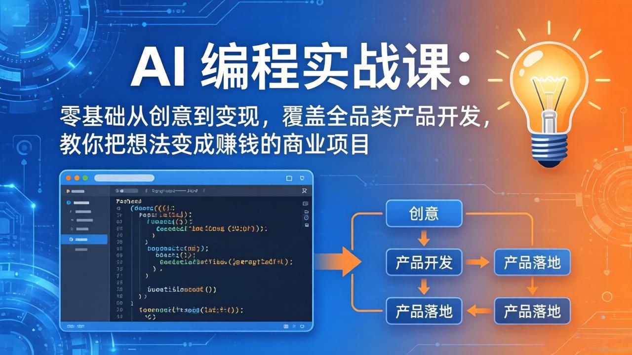 （18393期）AI编程实战课-第三期-5月9更新：零基础从创意到变现，覆盖全品类产品开发，把想法变成赚钱项目_生财有道创业项目网-生财有道