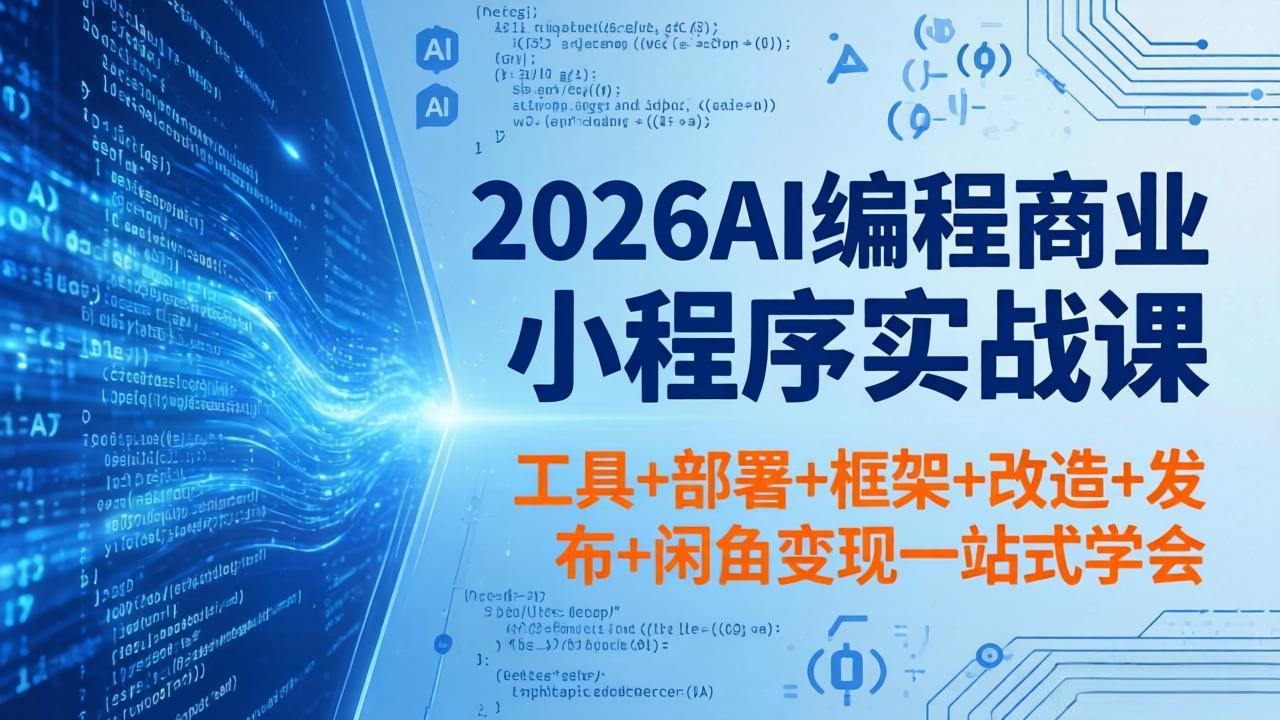 （18293期）2026AI编程商业小程序实战课，工具+部署+框架+改造+发布+闲鱼变现一站式学会_生财有道创业项目网-生财有道