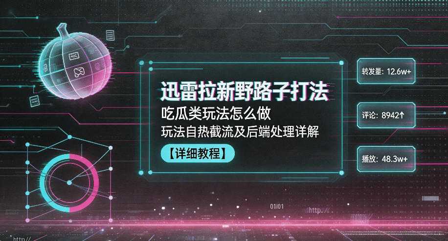 迅雷拉新野路子打法,吃瓜类玩法怎么做,玩法自热截流及后端处理详解——生财有道创业项目网-生财有道