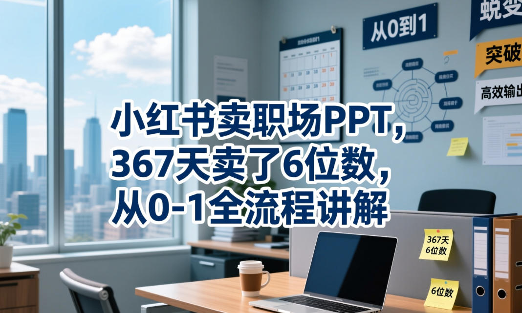 小红书卖职场PPT，367天卖了6位数，从0-1全流程讲解——生财有道创业项目网-生财有道