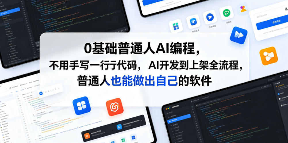0基础普通人AI编程，不用手写一行代码，AI开发到上架全流程，普通人也能做出自己的软件——生财有道创业项目网-生财有道