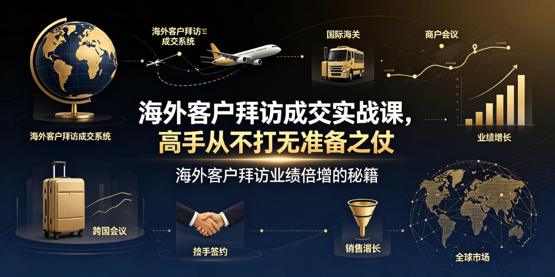 海外客户拜访成交实战课，高手从不打无准备之仗，海外客户拜访业绩倍增的秘籍——生财有道创业项目网-生财有道