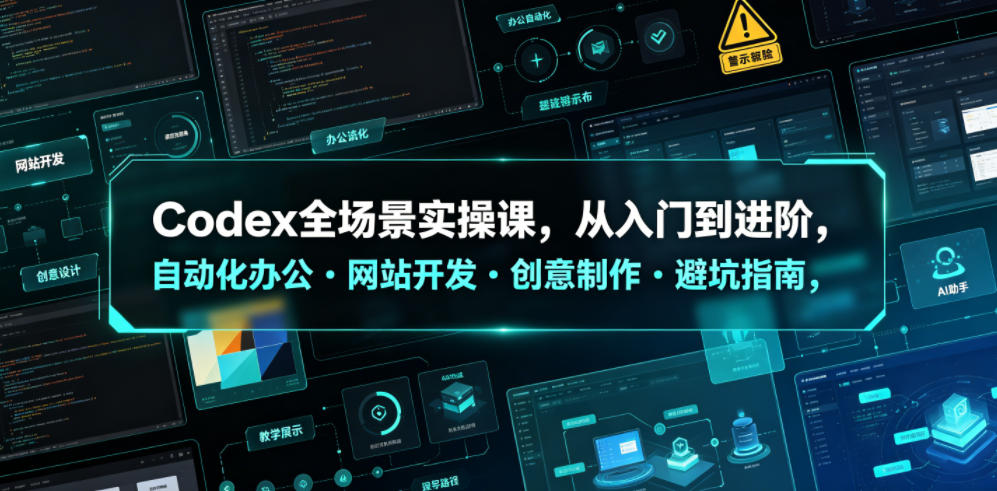 Codex全场景实操课，从入门到进阶，自动化办公・网站开发・创意制作・避坑指南，全流程教学——生财有道创业项目网-生财有道