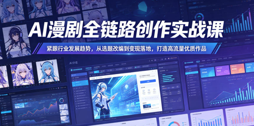 AI漫剧全链路创作实战课，紧跟行业发展趋势，从选题改编到变现落地，打造高流量优质作品——生财有道创业项目网-生财有道