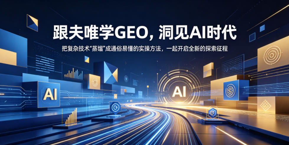 跟夫唯学GEO，洞见AI时代，把复杂技术“蒸馏”成通俗易懂的实操方法，一起开启全新的探索征程——生财有道创业项目网-生财有道